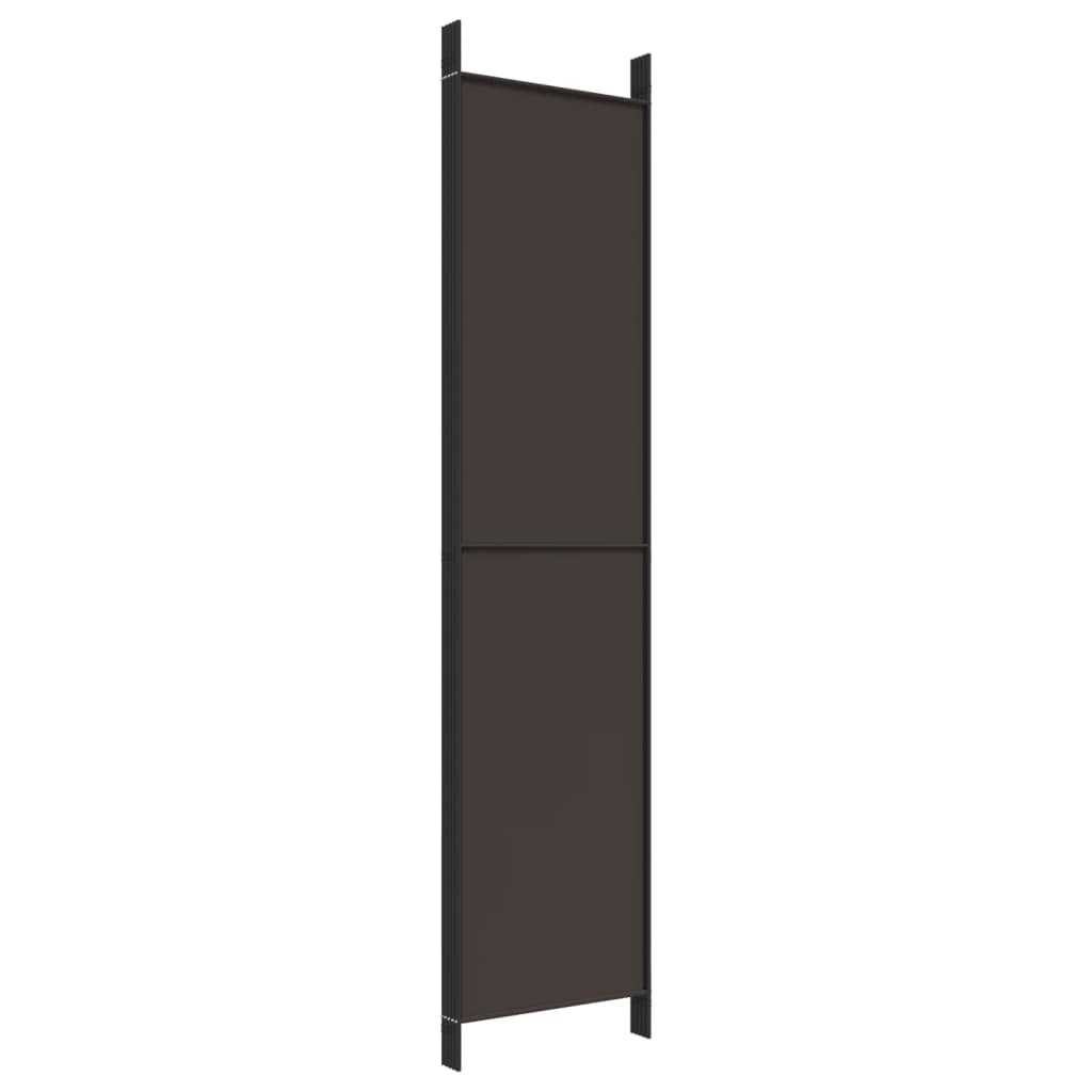 vidaXL Parawan 5-panelowy, brązowy, 250x220 cm, tkanina