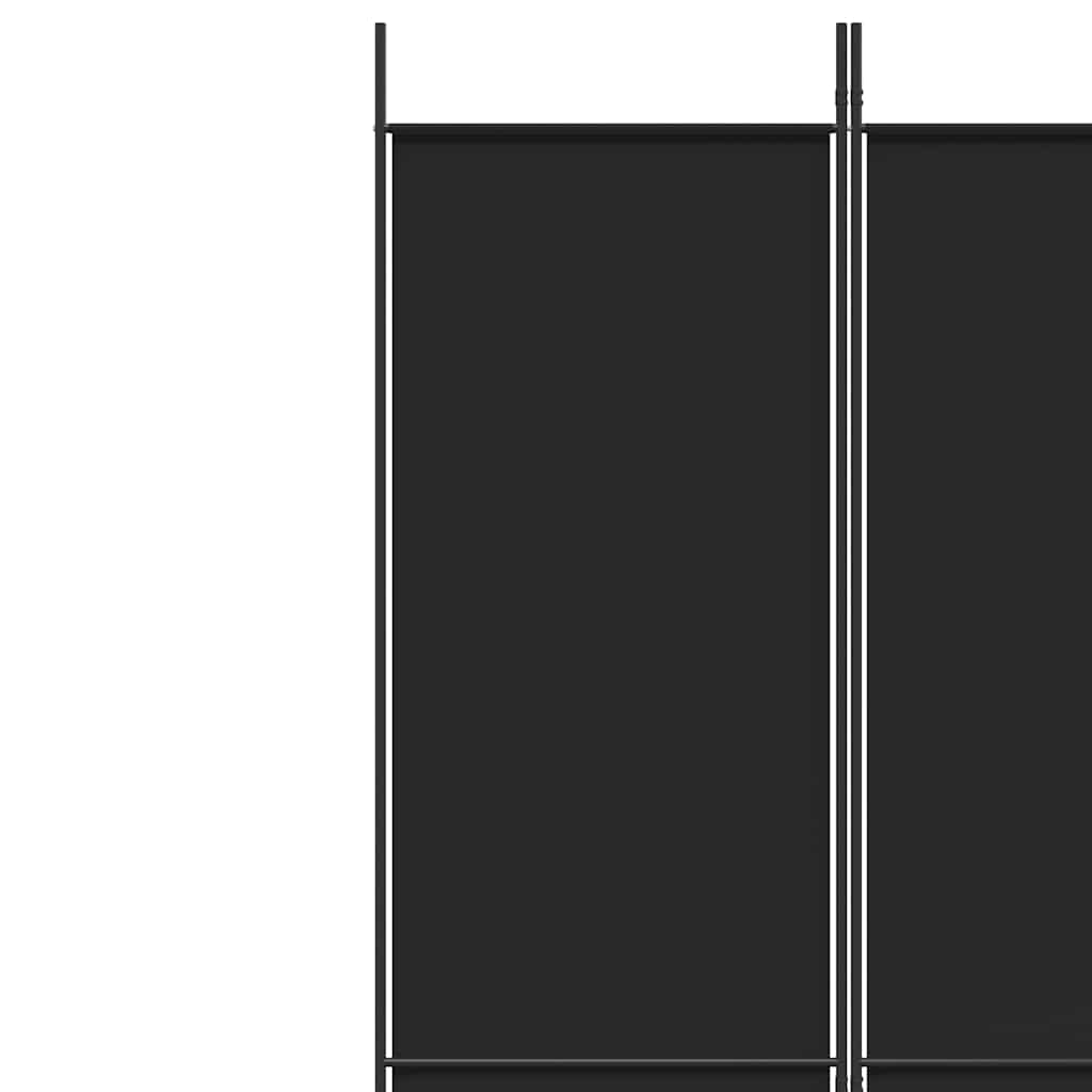 vidaXL Parawan 5-panelowy, czarny, 250x220 cm, tkanina