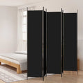 vidaXL Parawan 5-panelowy, czarny, 250x220 cm, tkanina