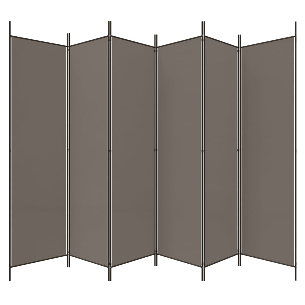 vidaXL Parawan 6-panelowy, antracytowy, 300x220 cm, tkanina