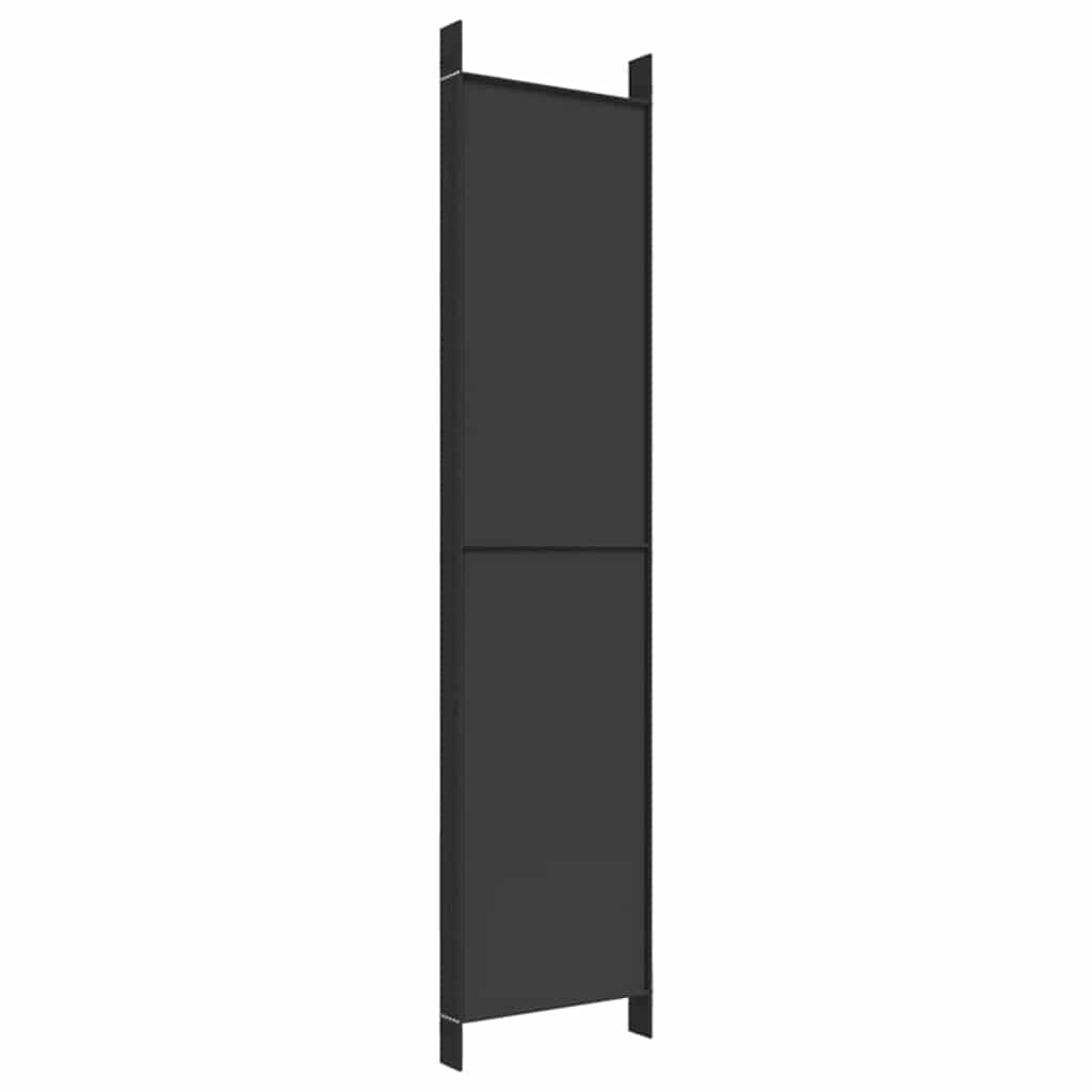 vidaXL Parawan 6-panelowy, czarny, 300x220 cm, tkanina