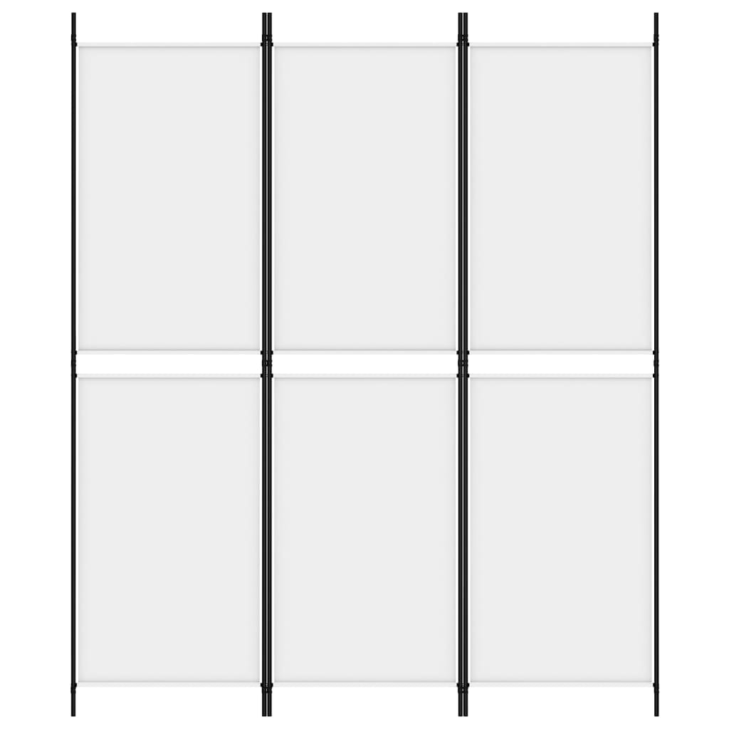 vidaXL Parawan 3-panelowy, biały, 150 x 180 cm, tkanina
