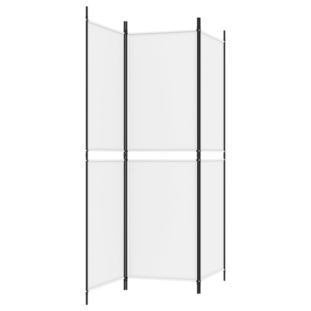 vidaXL Parawan 3-panelowy, biały, 150 x 180 cm, tkanina
