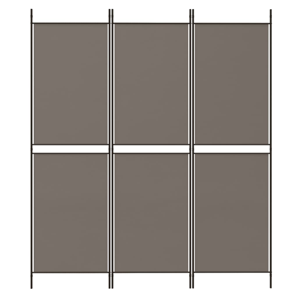 vidaXL Parawan 3-panelowy, antracytowy, 150 x 180 cm, tkanina