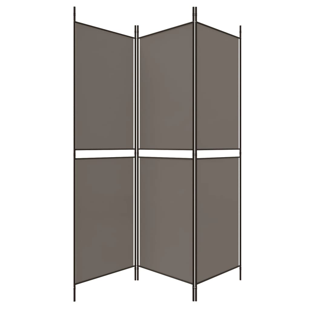 vidaXL Parawan 3-panelowy, antracytowy, 150 x 180 cm, tkanina