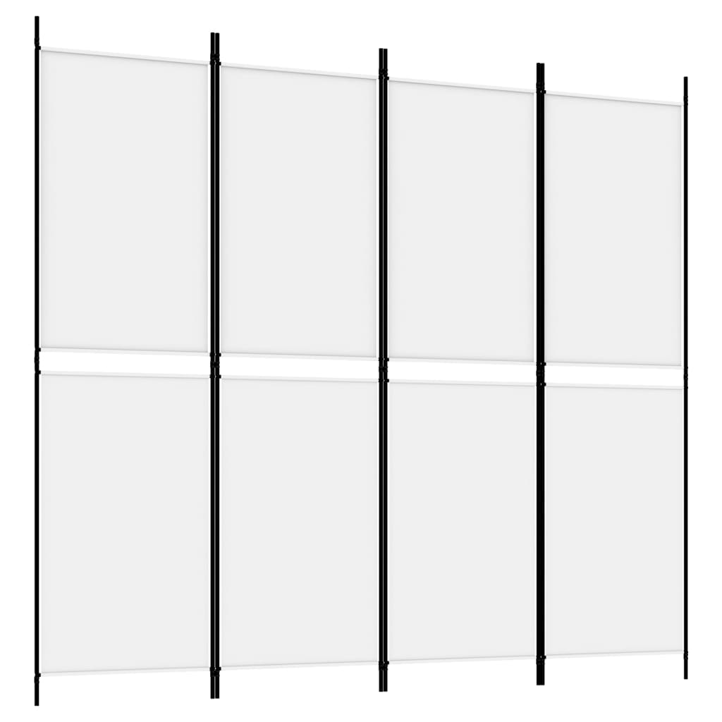 vidaXL Parawan 4-panelowy, biały, 200 x 180 cm, tkanina