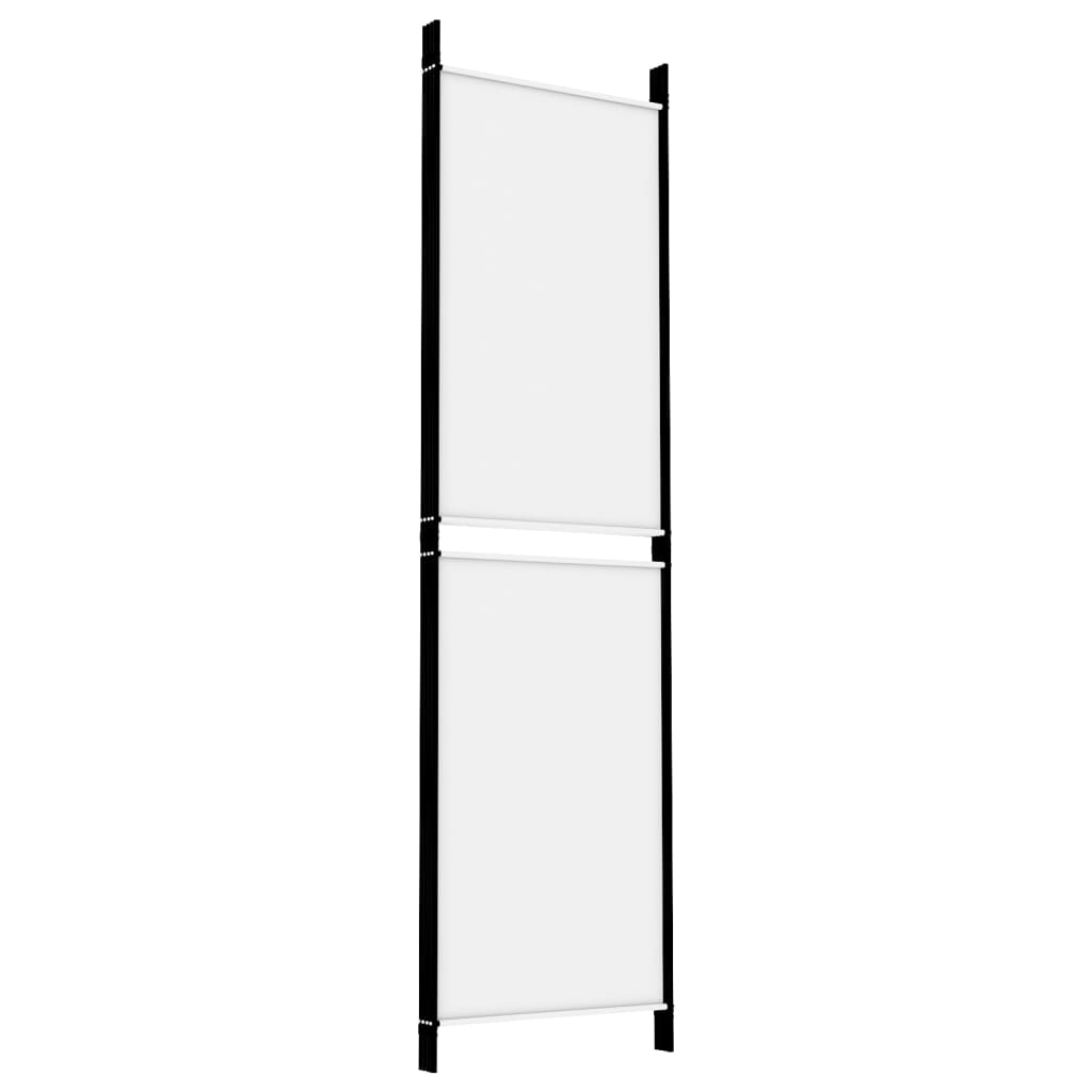 vidaXL Parawan 4-panelowy, biały, 200 x 180 cm, tkanina