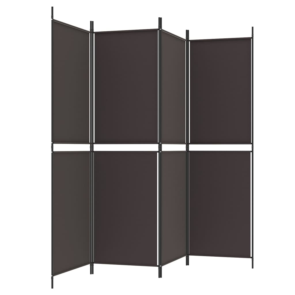 vidaXL Parawan 4-panelowy, brązowy, 200 x 180 cm, tkanina