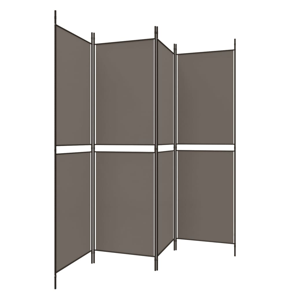 vidaXL Parawan 4-panelowy, antracytowy, 200 x 180 cm, tkanina