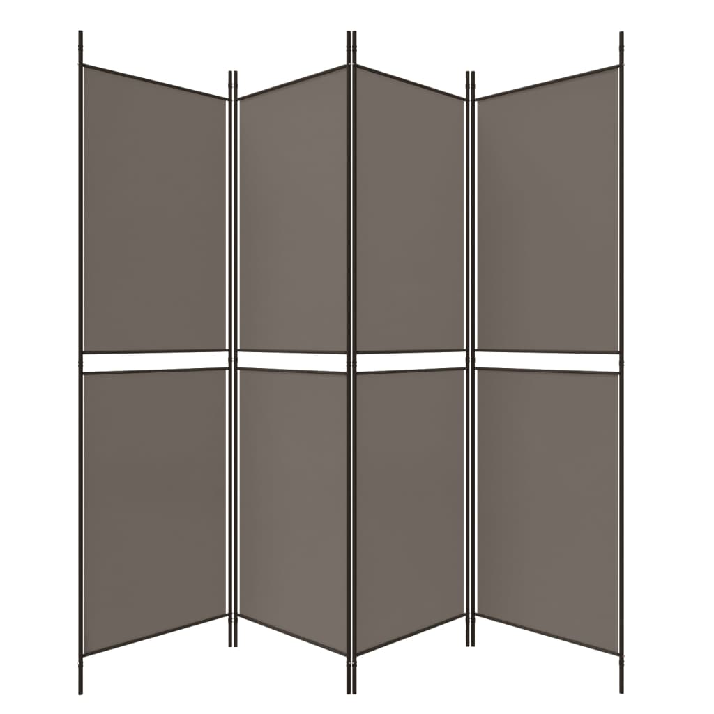 vidaXL Parawan 4-panelowy, antracytowy, 200 x 180 cm, tkanina