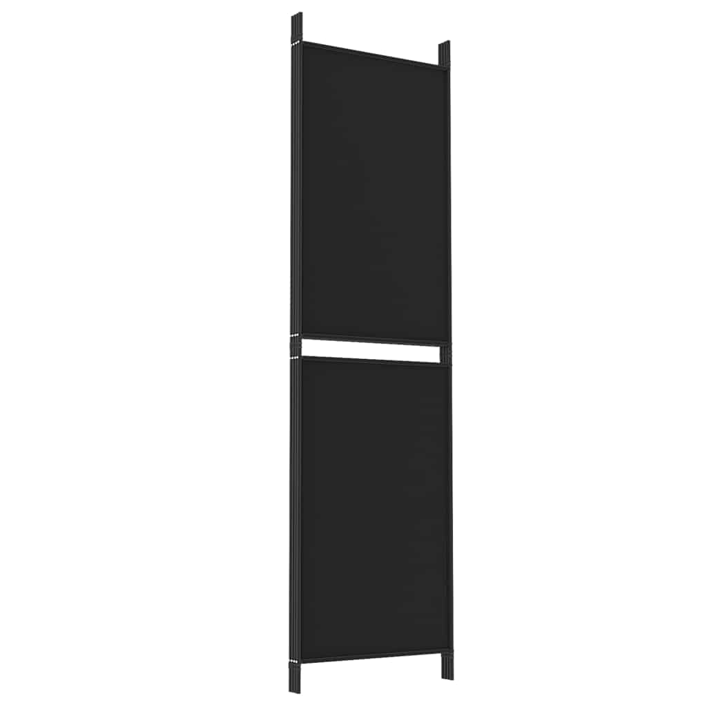 vidaXL Parawan 4-panelowy, czarny, 200 x 180 cm, tkanina