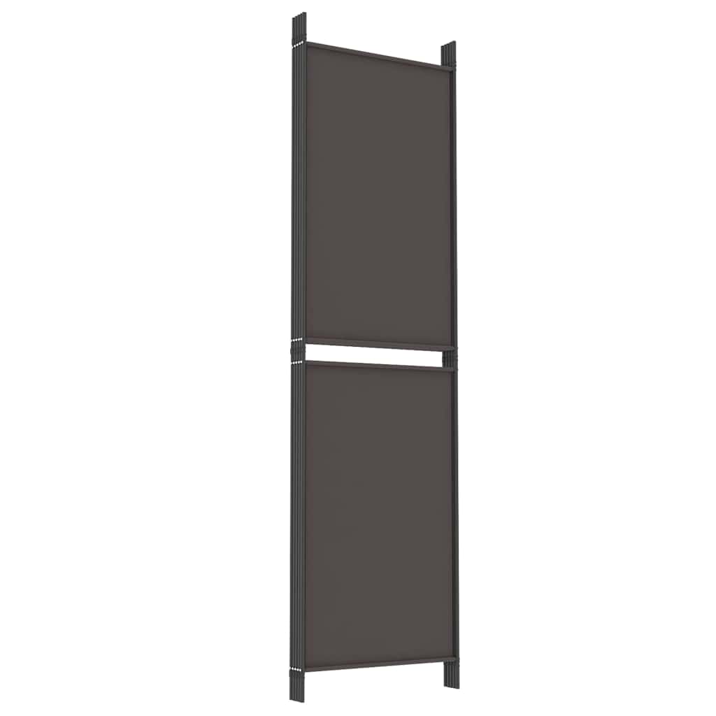 vidaXL Parawan 5-panelowy, brązowy, 250 x 180 cm, tkanina
