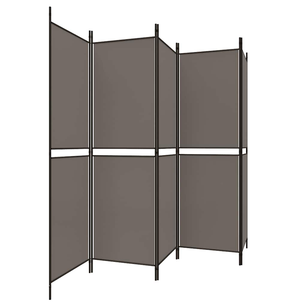 vidaXL Parawan 5-panelowy, antracytowy, 250 x 180 cm, tkanina