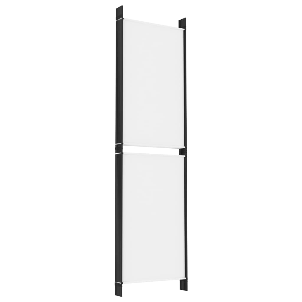 vidaXL Parawan 6-panelowy, biały, 300 x 180 cm, tkanina