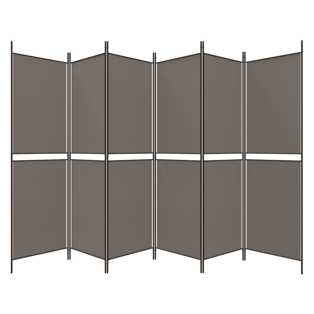 vidaXL Parawan 6-panelowy, antracytowy, 300 x 180 cm, tkanina