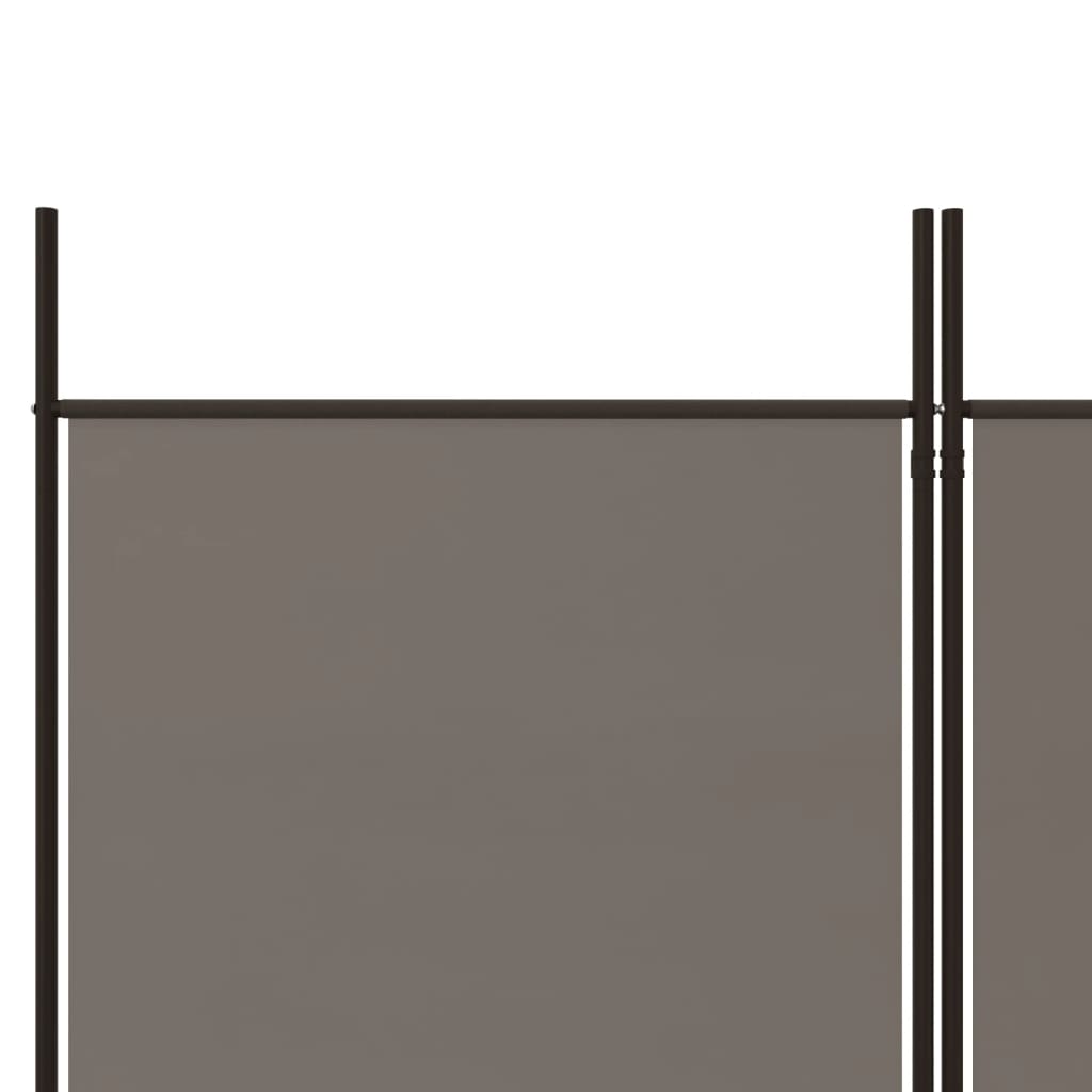 vidaXL Parawan 6-panelowy, antracytowy, 300 x 180 cm, tkanina
