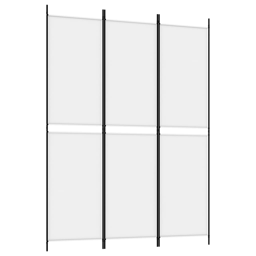 vidaXL Parawan 3-panelowy, biały,150x200 cm, tkanina
