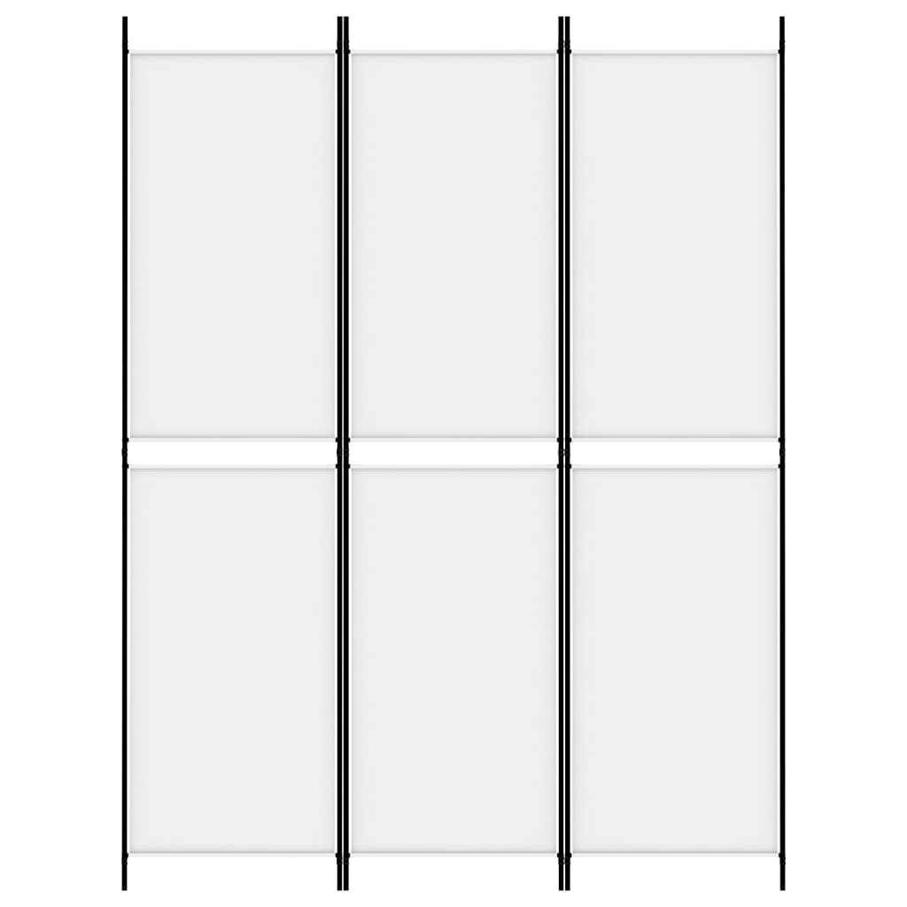 vidaXL Parawan 3-panelowy, biały,150x200 cm, tkanina