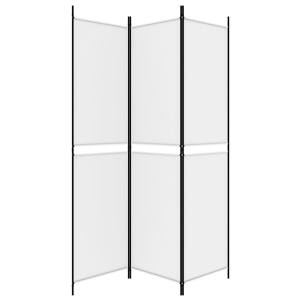 vidaXL Parawan 3-panelowy, biały,150x200 cm, tkanina