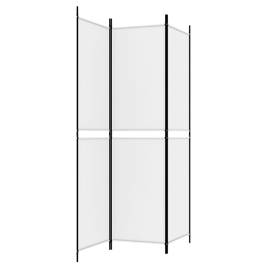 vidaXL Parawan 3-panelowy, biały,150x200 cm, tkanina