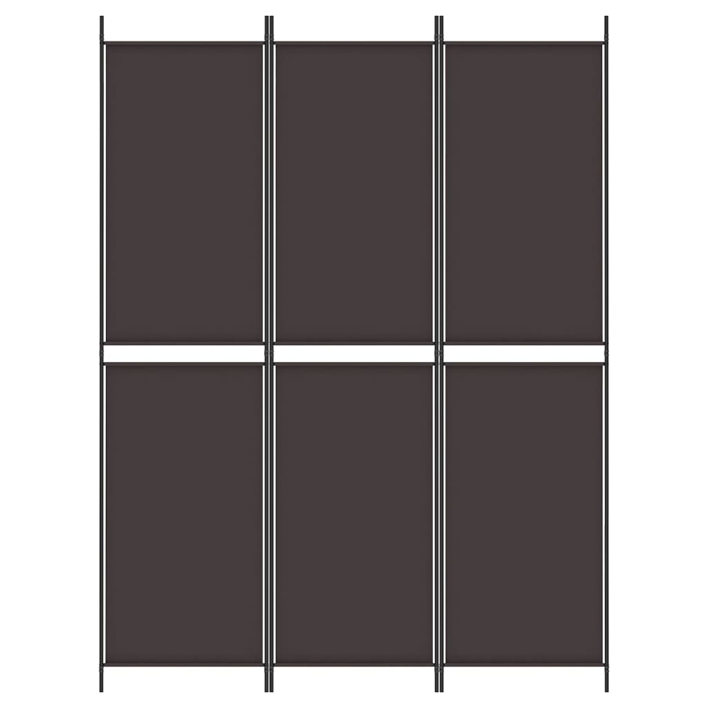 vidaXL Parawan 3-panelowy, brązowy, 150x200 cm, tkanina