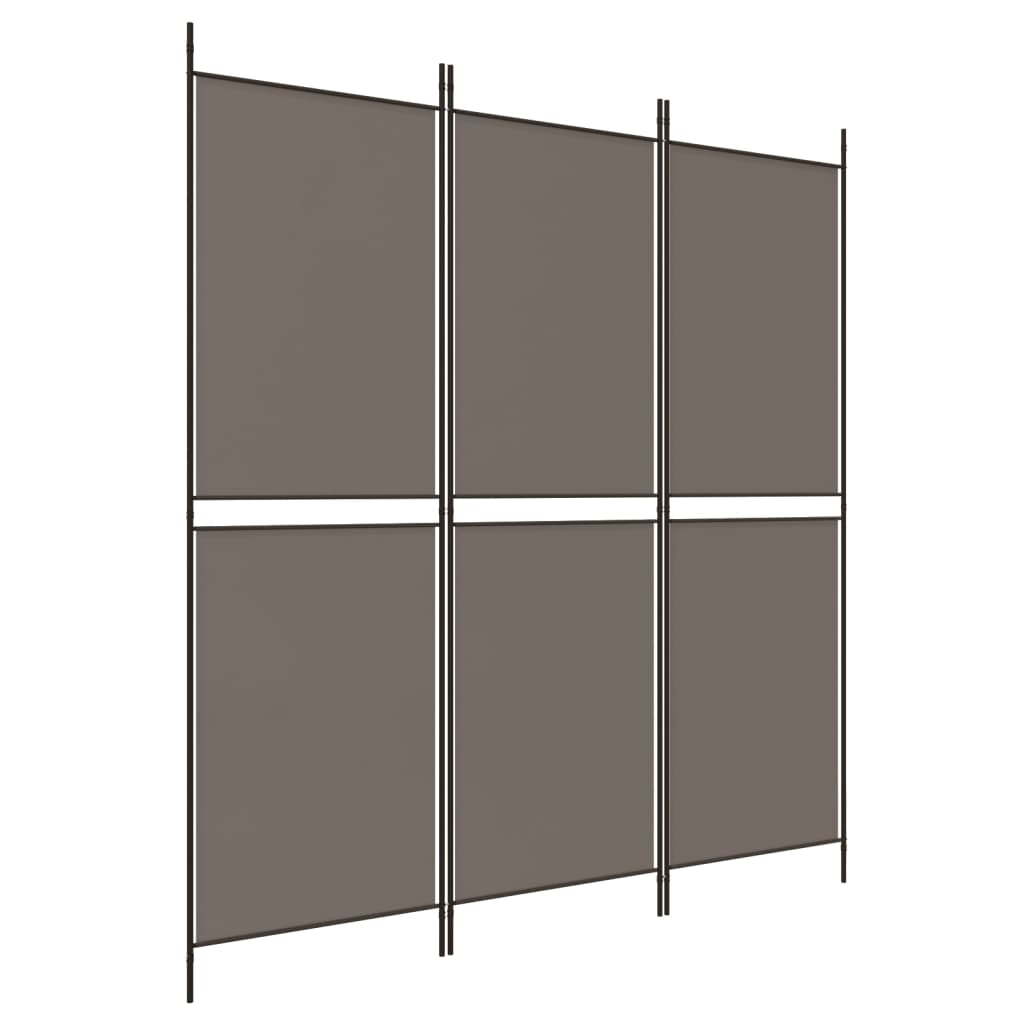 vidaXL Parawan 3-panelowy, antracytowy, 150x200 cm, tkanina