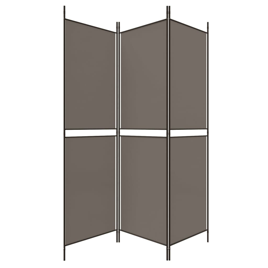 vidaXL Parawan 3-panelowy, antracytowy, 150x200 cm, tkanina