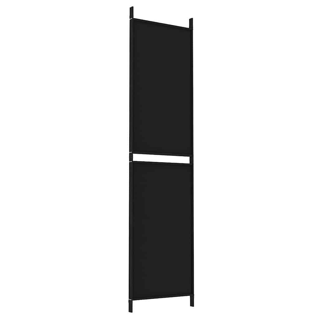 vidaXL Parawan 3-panelowy, czarny, 150x200 cm, tkanina