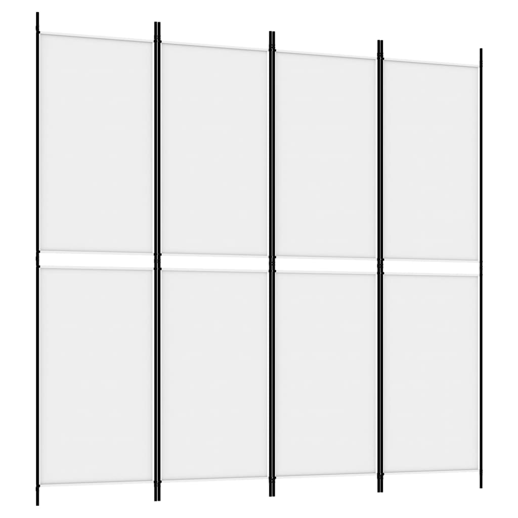 vidaXL Parawan 4-panelowy, biały, 200x200 cm, tkanina
