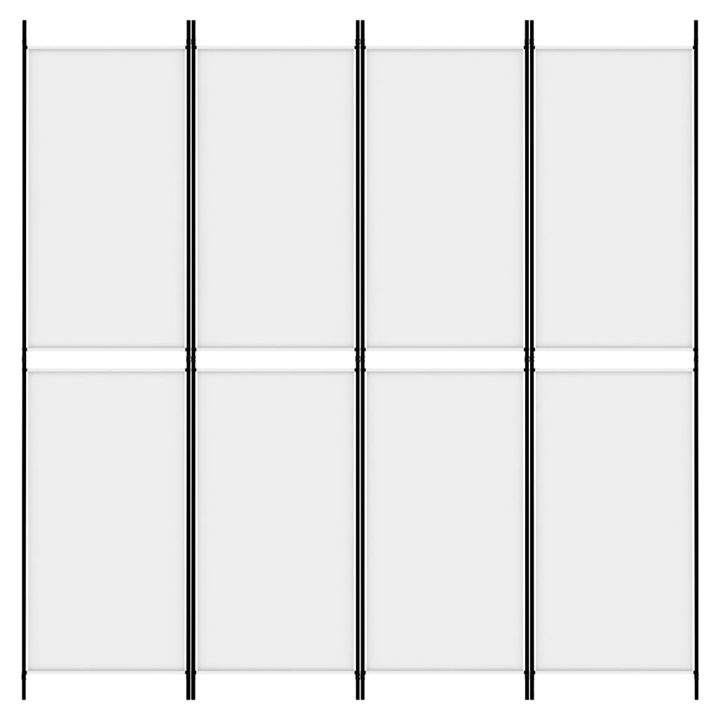 vidaXL Parawan 4-panelowy, biały, 200x200 cm, tkanina