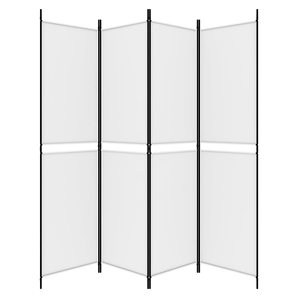 vidaXL Parawan 4-panelowy, biały, 200x200 cm, tkanina