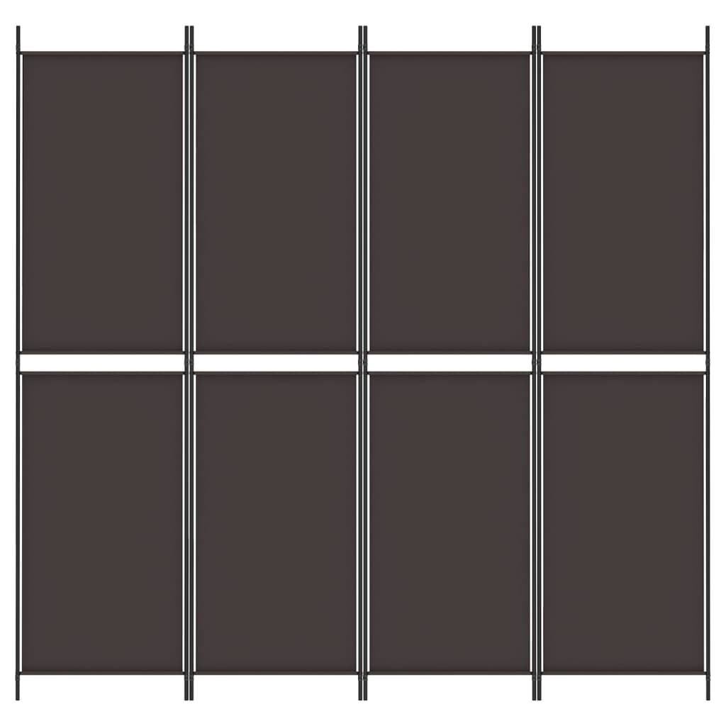 vidaXL Parawan 4-panelowy, brązowy, 200x200 cm, tkanina