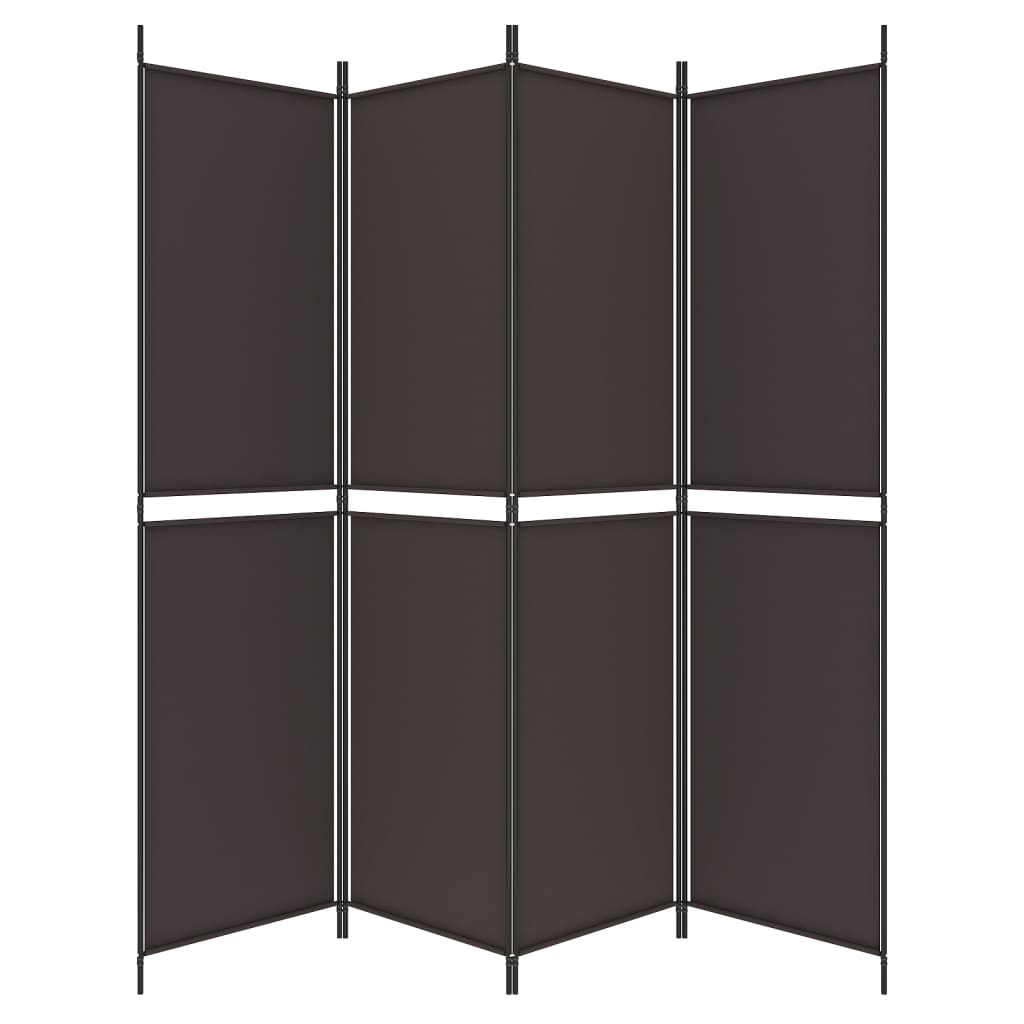 vidaXL Parawan 4-panelowy, brązowy, 200x200 cm, tkanina