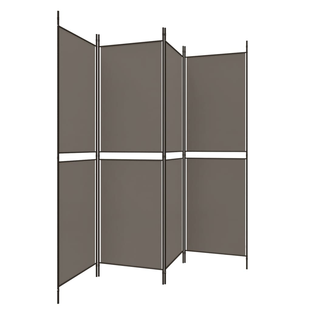 vidaXL Parawan 4-panelowy, antracytowy, 200x200 cm, tkanina
