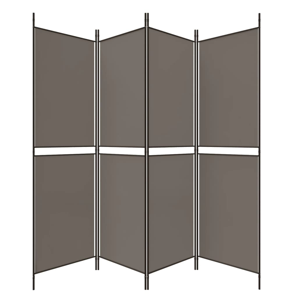 vidaXL Parawan 4-panelowy, antracytowy, 200x200 cm, tkanina