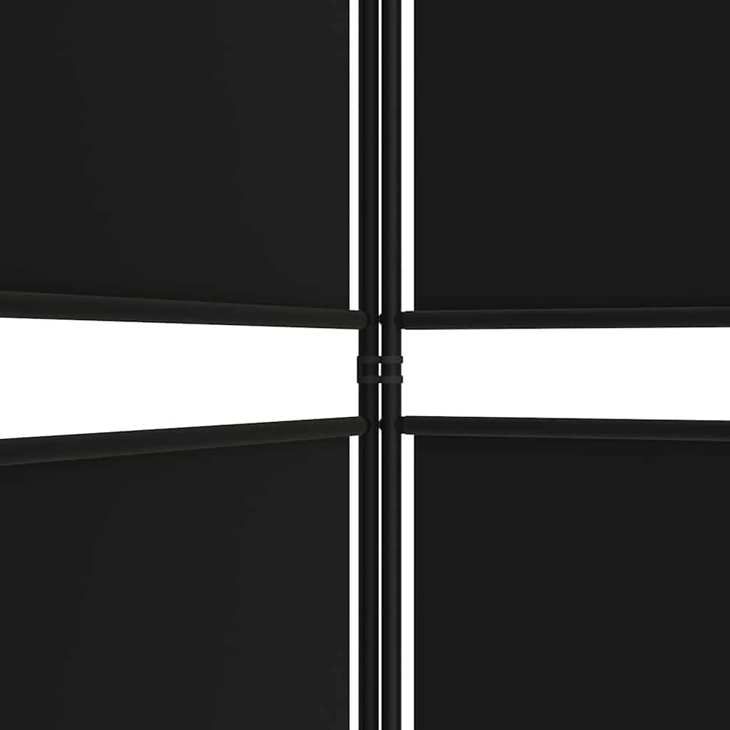 vidaXL Parawan 4-panelowy, czarny, 200x200 cm, tkanina