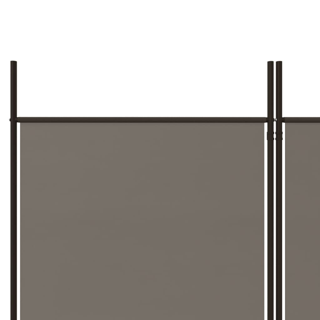 vidaXL Parawan 5-panelowy, antracytowy, 250x200 cm, tkanina
