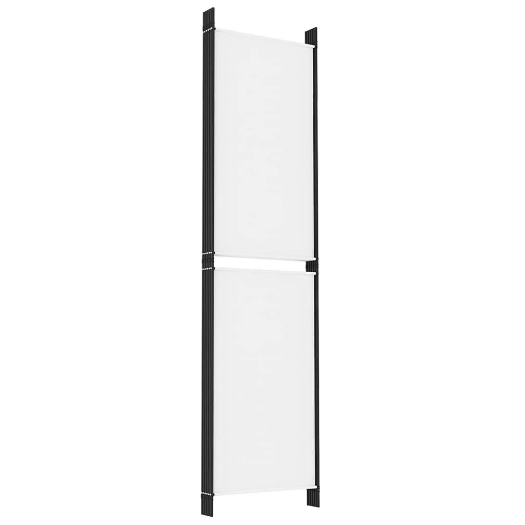 vidaXL Parawan 6-panelowy, biały, 300 x 200 cm, tkanina