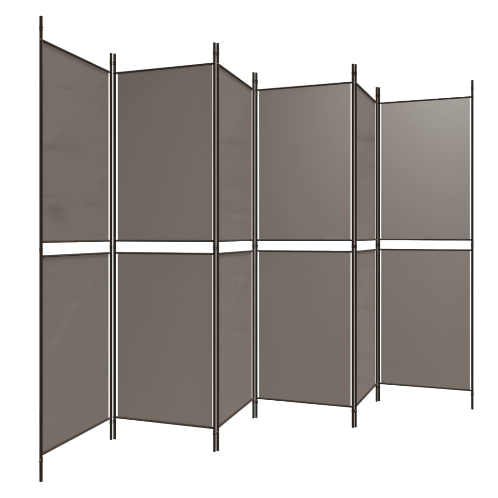 vidaXL Parawan 6-panelowy, antracytowy, 300x200 cm, tkanina