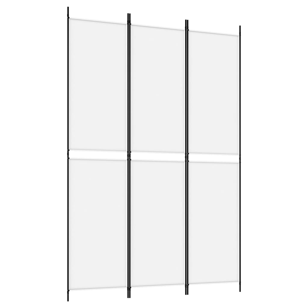 vidaXL Parawan 3-panelowy, biały, 150x220 cm, tkanina