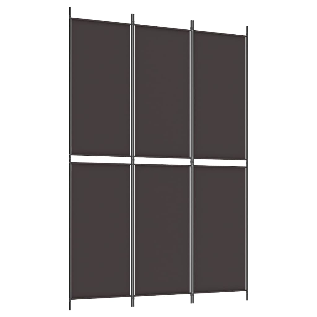 vidaXL Parawan 3-panelowy, brązowy, 150x220 cm, tkanina