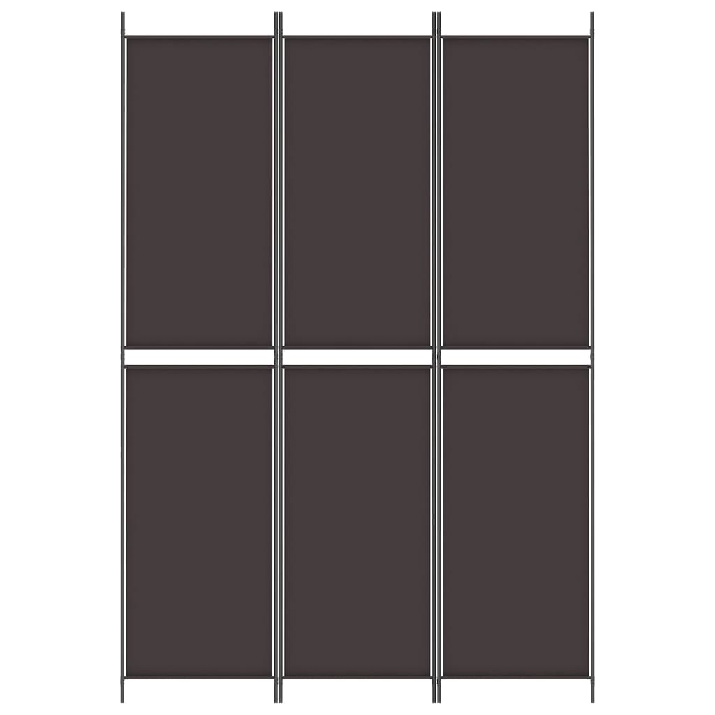 vidaXL Parawan 3-panelowy, brązowy, 150x220 cm, tkanina