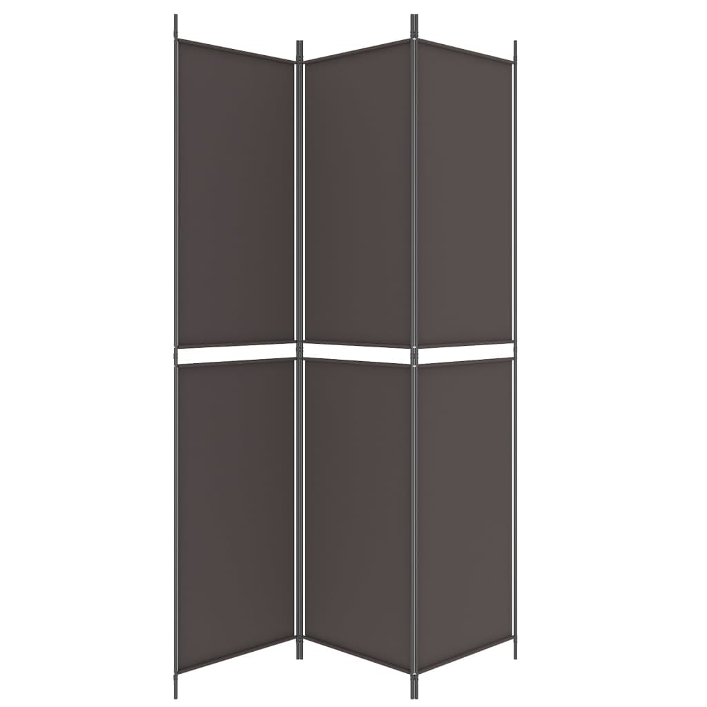 vidaXL Parawan 3-panelowy, brązowy, 150x220 cm, tkanina