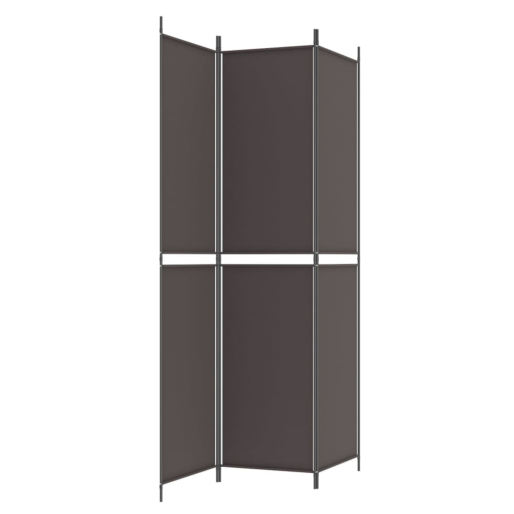 vidaXL Parawan 3-panelowy, brązowy, 150x220 cm, tkanina