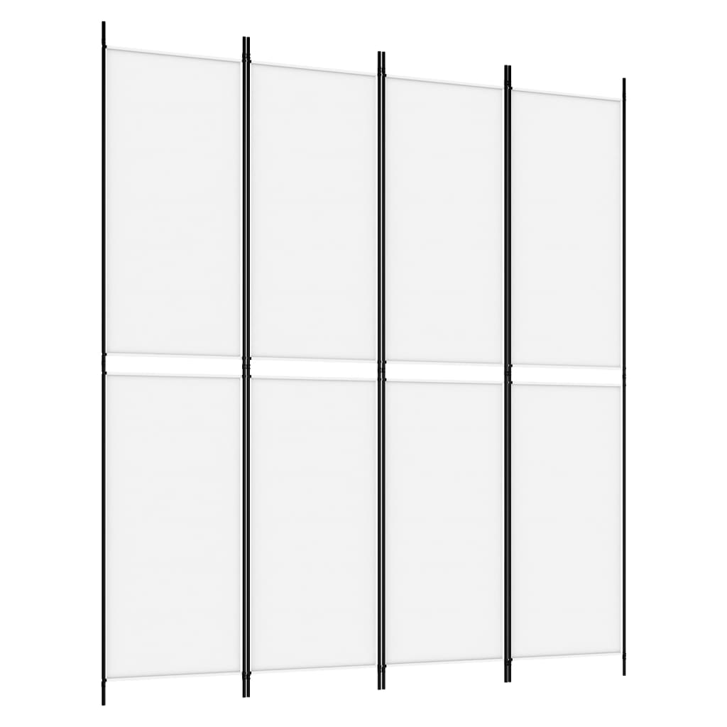 vidaXL Parawan 4-panelowy, biały, 200x220cm, tkanina