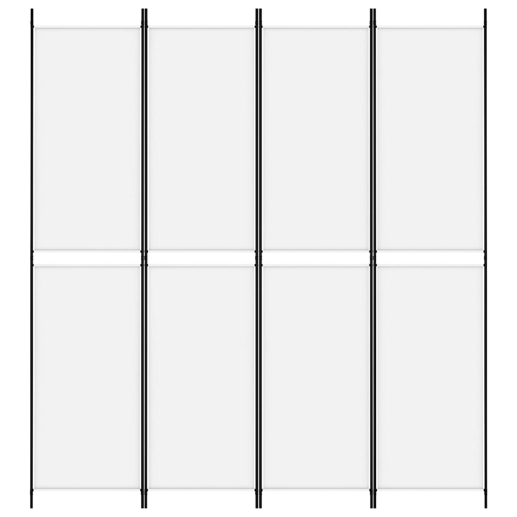 vidaXL Parawan 4-panelowy, biały, 200x220cm, tkanina