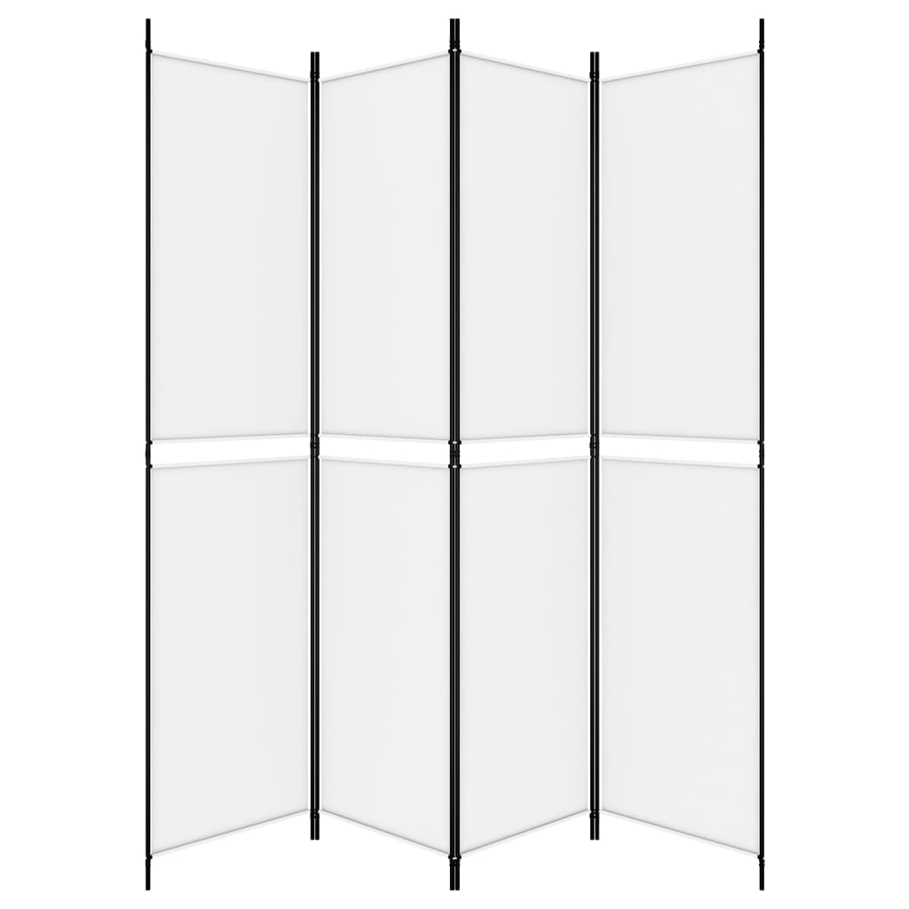 vidaXL Parawan 4-panelowy, biały, 200x220cm, tkanina