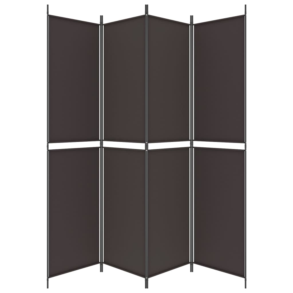 vidaXL Parawan 4-panelowy, brązowy, 200x220 cm, tkanina