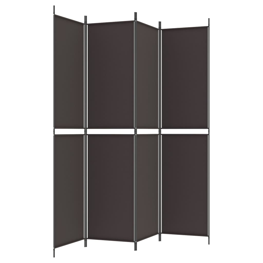 vidaXL Parawan 4-panelowy, brązowy, 200x220 cm, tkanina