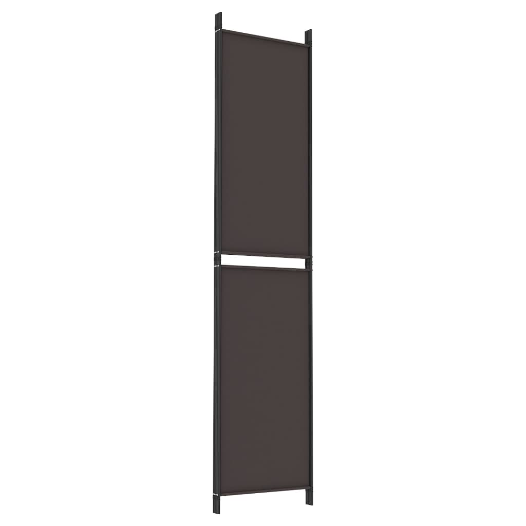 vidaXL Parawan 4-panelowy, brązowy, 200x220 cm, tkanina